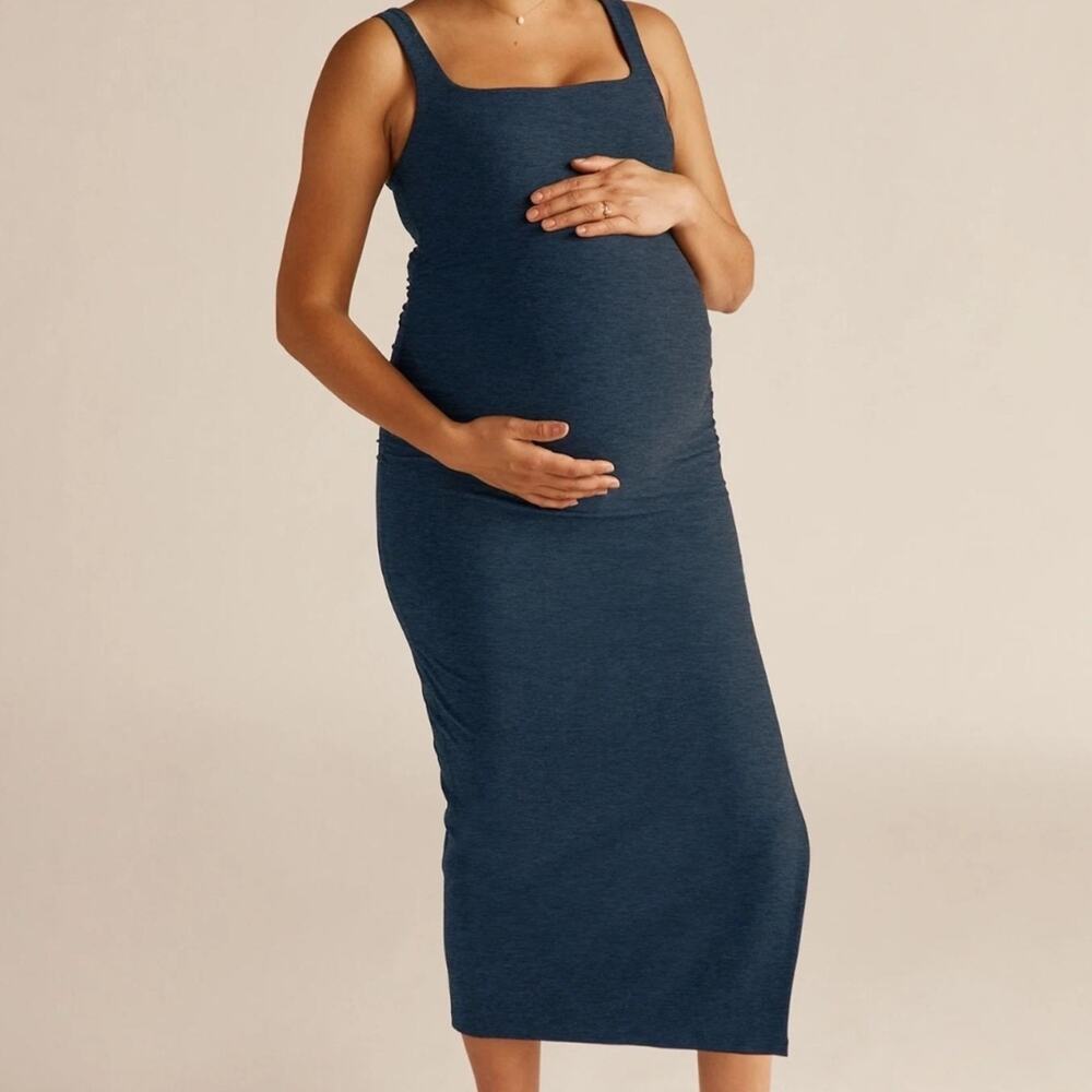 Beyond the Bump Strapless Maternity Dress in Deep Navy